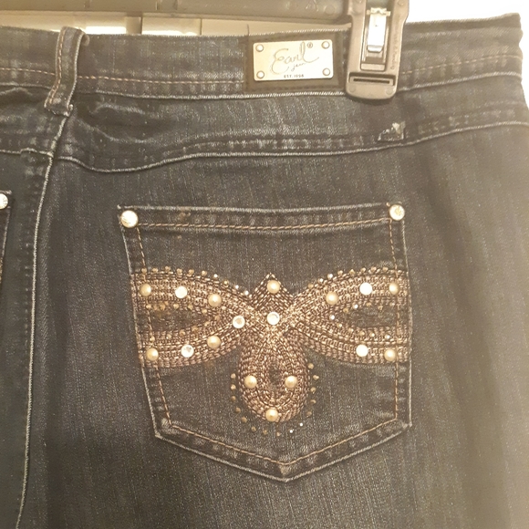 Earl straight leg jewel Jeans sz 12 *L - Picture 3 of 5